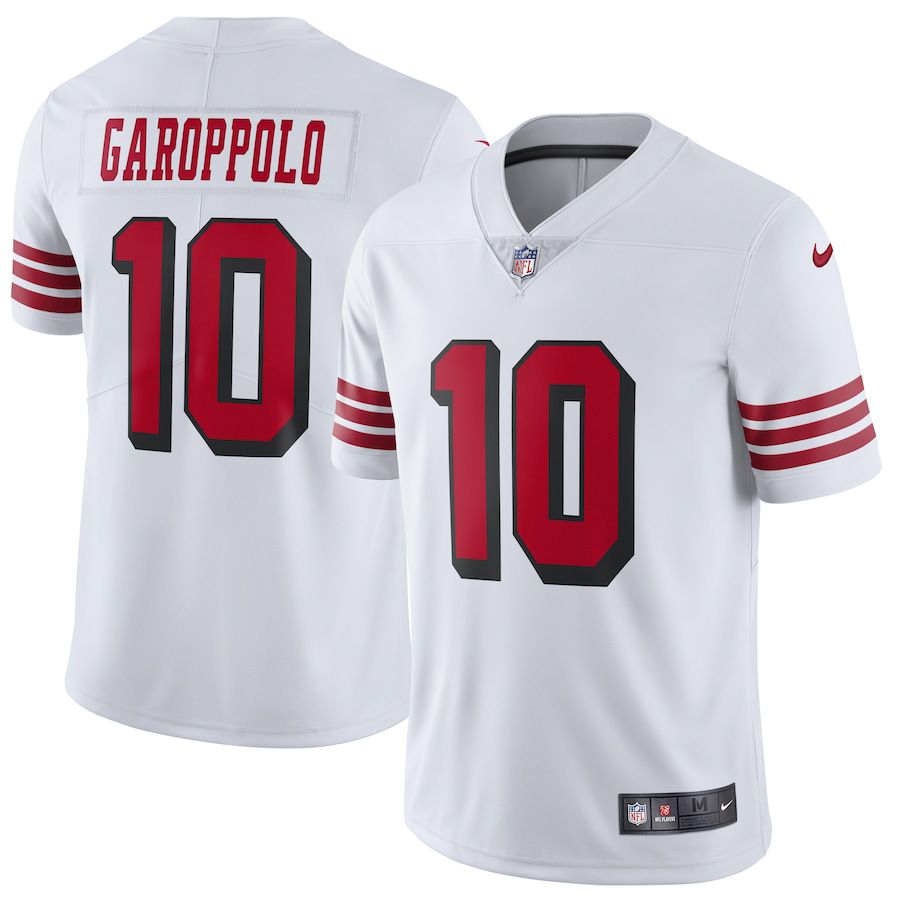 Men San Francisco 49ers #10 Jimmy Garoppolo Nike White Color Rush Vapor Untouchable Limited Player NFL Jersey